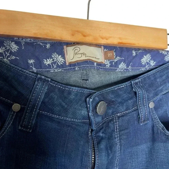 Paige Hollywood hills classic rise bootcut Denim Blue Y2K Flare Jeans Size 27 - Picture 9 of 10